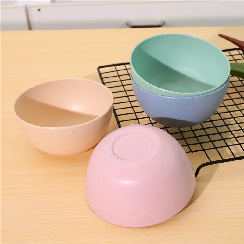

Household Wheat Straw Rice Bowl Children's Soup Noodle Dessert Salad Bowl Tableware Plate Snack Plate Kitchen Tableware