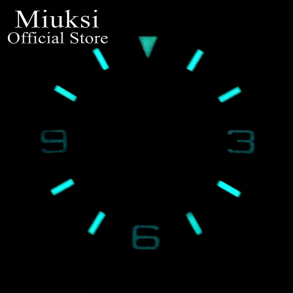 Miuksi 29mm black green yellow red silver orange watch dial luminous fit NH35 NH36 ETA2824 2836 Miyota8215 DG2813 3804 movement