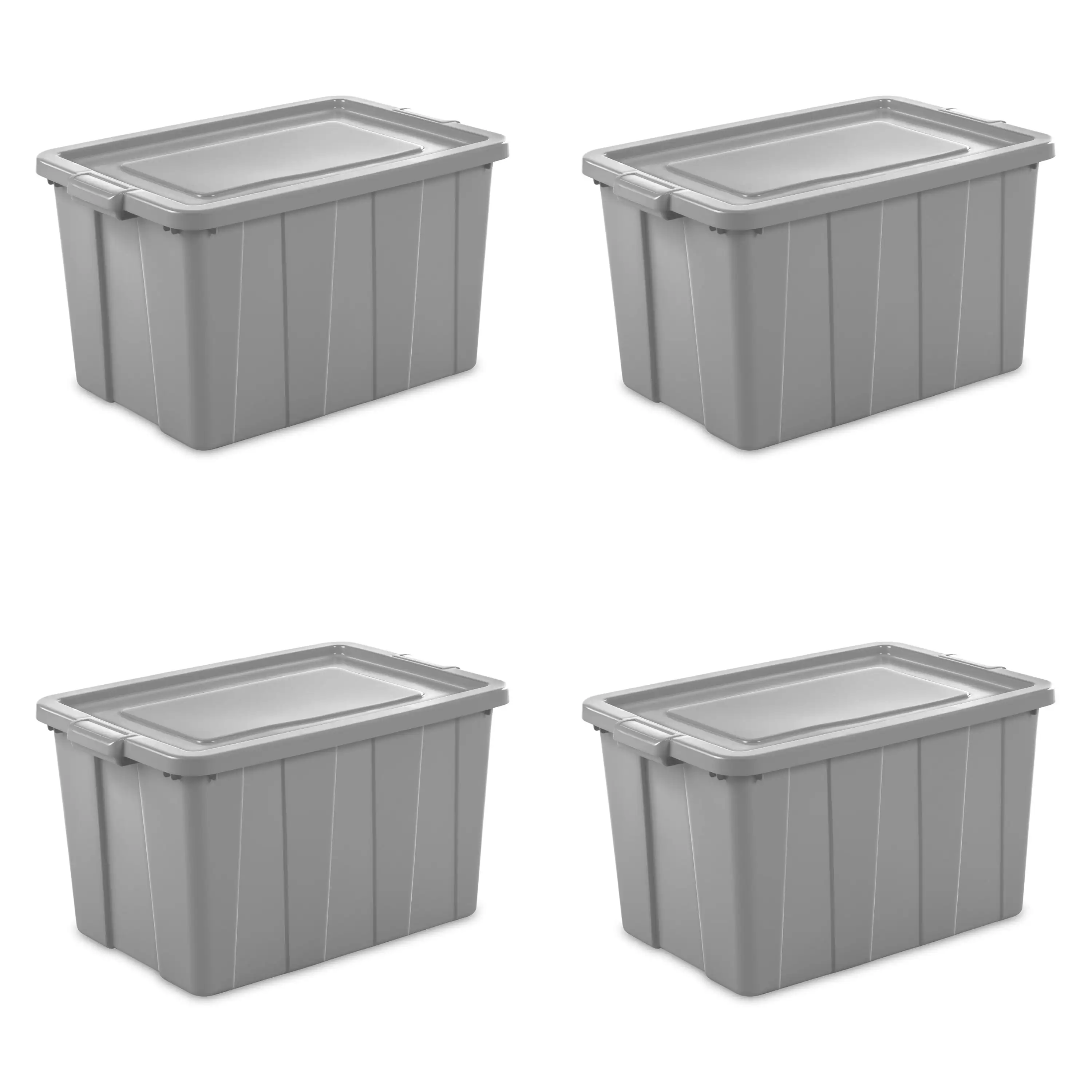 

Sterilite 30 Gallon Tuff1 Tote Plastic, Cement, Set of 4