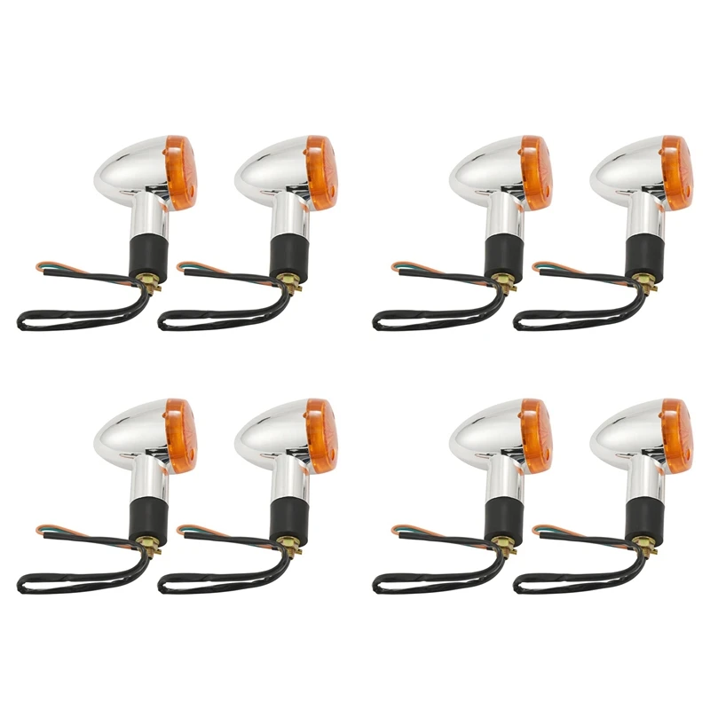 

4X Turn Signals Front Rear Lights For Honda Kawasaki Suzuki Yamaha Motorcycle Street Standard Custom Bike