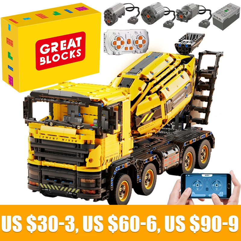 Technical Car Blender APP Remote Control Moter Power T4005 Bricks Building Blocks Engineering Truck Toys Kids Moc Sets Gift