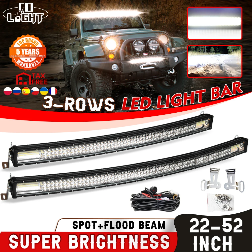 

CO LIGHT 12D LED Bar 22-52 Inch 3-Rows LED Light Barrre LED Work Light Combo Beam for Car Tractor Boat OffRoad 4x4 Truck SUV ATV