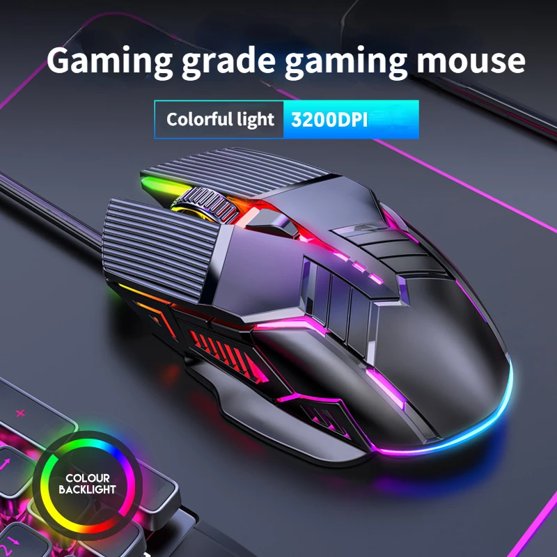 

Мышь игровая Проводная эргономичная Бесшумная, 3200DPI, USB