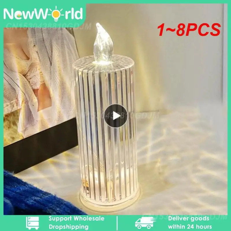 

1~8PCS Colors Crystal Table Lamp LED Night Light Touch Lamp Atmosphere Lamp For Girls Bedroom Decor Romantic Diamond NightLights