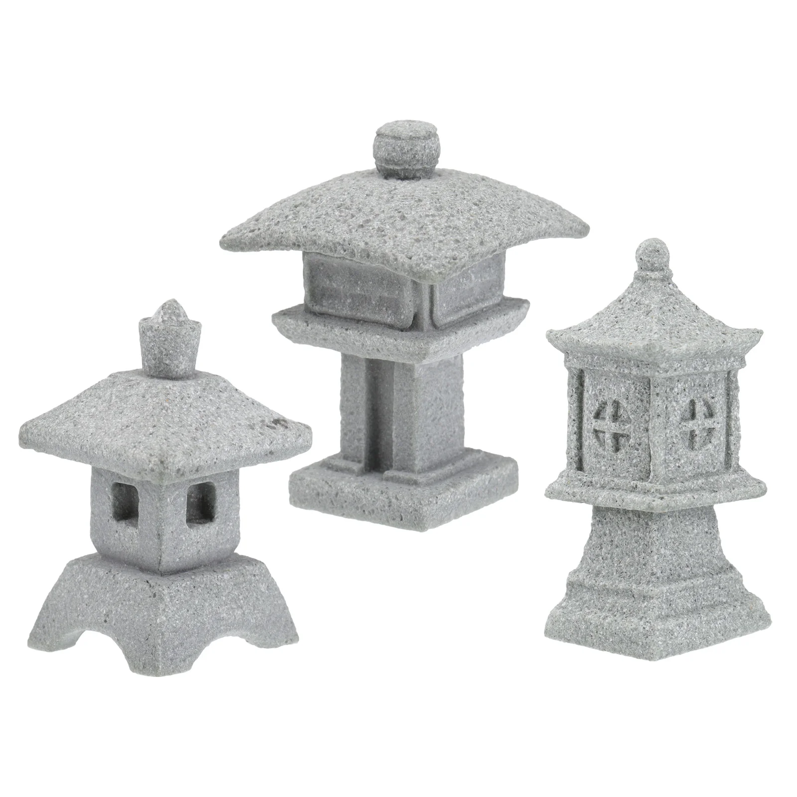 

3pcs Micro Landscape Ornaments Asian Miniatures Pagoda Sculpture Garden Miniature Figurines Chinese Zen Asian Decor
