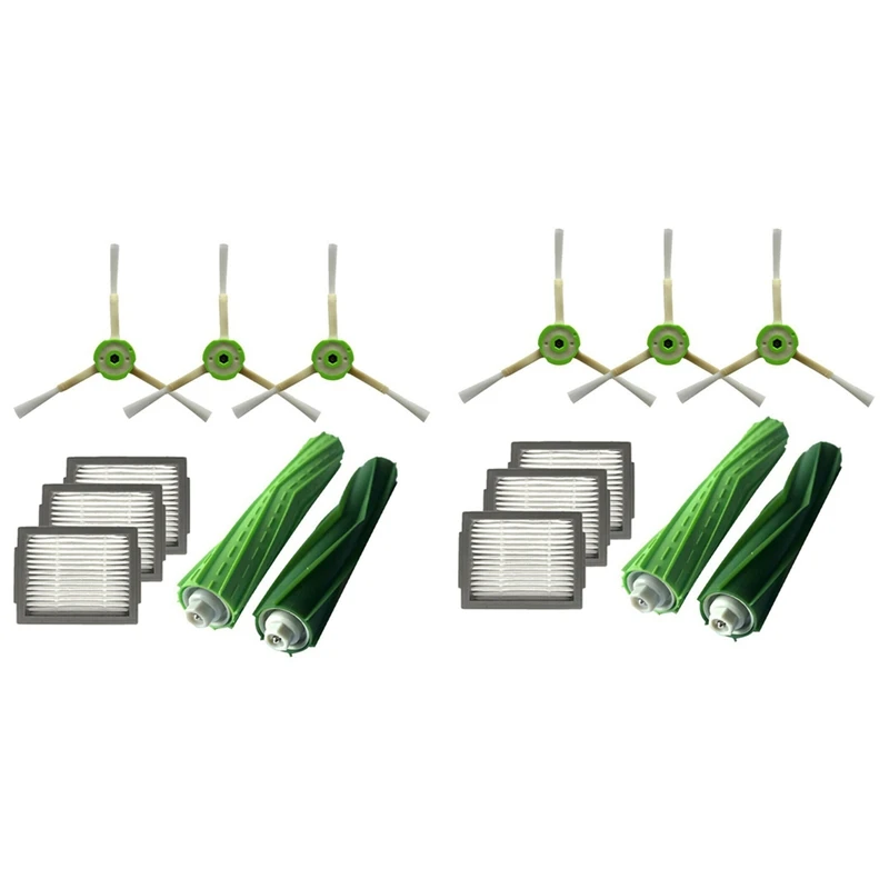 

2 Set Hepa Filter +Side Brush +Brush Roll For Irobot Roomba I7 E5 E6 I Series