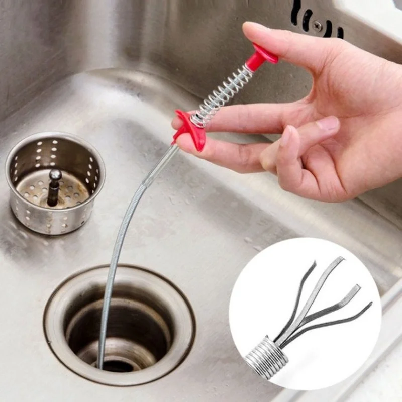 

Bendable sewer hair cleaner kitchen sink anti blocking washing dredger pipe foreign matter grabber cleaning tool