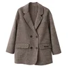 Vimly Plaid Jacket Women Wool Coats for Women 2022 Fashion Elegant Vintage Double-breasted Turn-down Collar Jackets 50365 5