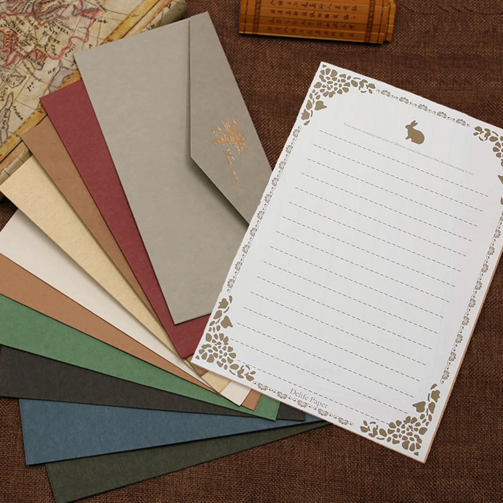 

10 Sets Stationery Envelope Invitaciones Para Wedding Cards Writing Stationery Paper Colorful Envelope Wedding Invites