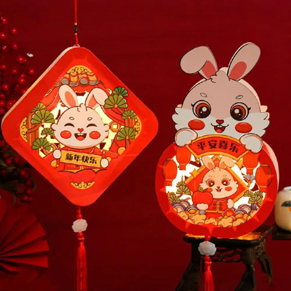 

1 Set DIY Rabbit Lantern Novel Wear-resistant Reusable Party Supplies DIY Spring Festival Lantern DIY Glowing Lantern