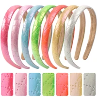 1 pc fashion fluorescent color hairband 15mm solid color cloth no slip headband hair hoop for summer women girls wholesale