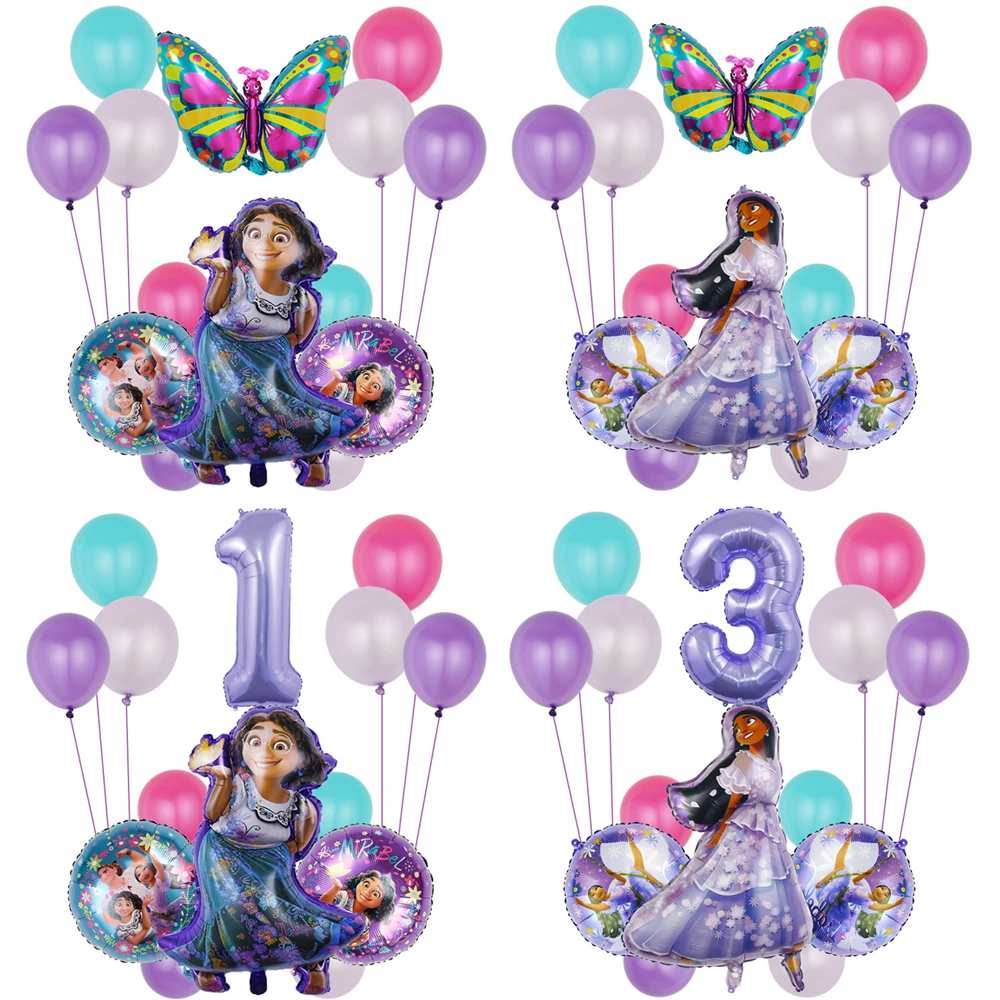 

Encanto Mirabe Party Decorations Balloon Digital Balloons Set Isabella Aluminum Film for Kids Birthday Party Decoration Balloons