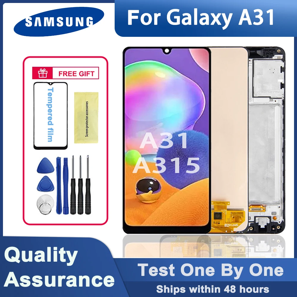 

ЖК-дисплей 6,4 дюйма для Samsung Galaxy A31, A315, A315F, ЖК-дисплей с сенсорным экраном, дигитайзер в сборе для Galaxy A31, Замена ЖК-дисплея