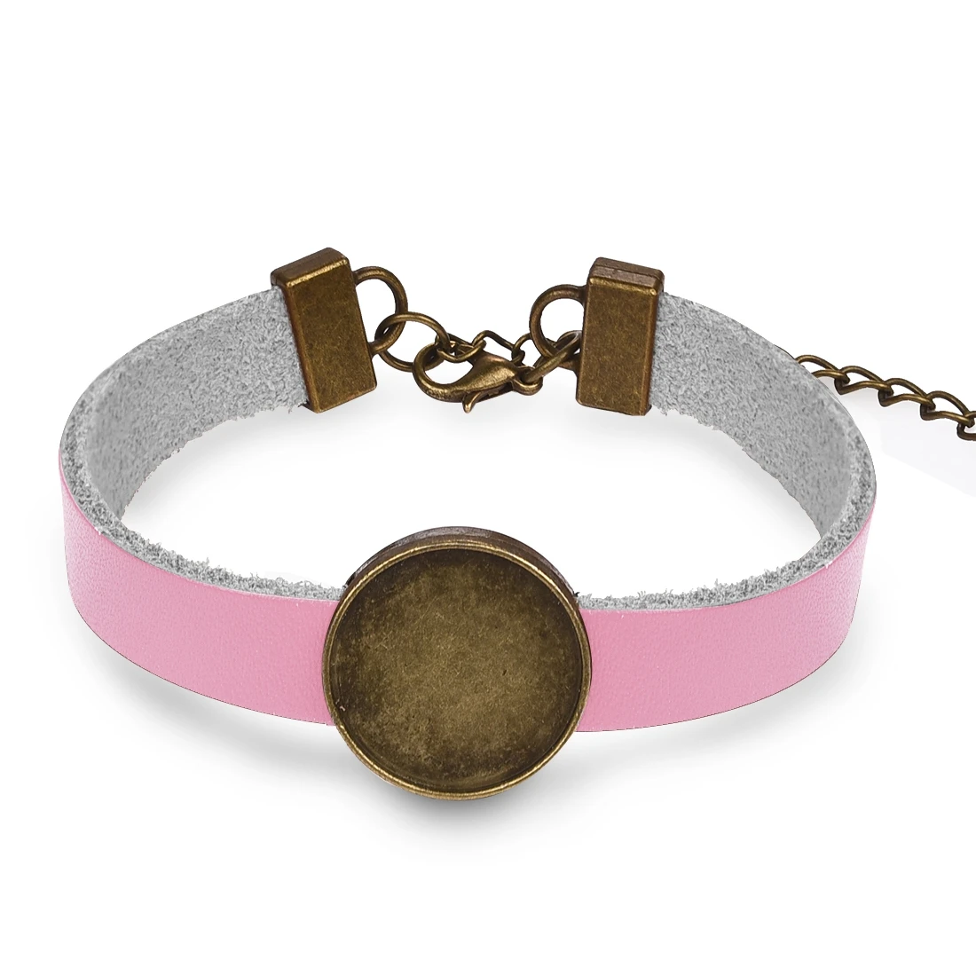 

LIEBE ENGEL Pink/White Punk Bracelet Base For Men Style Genuine Leather Birthday Gift Male Bracelet Fashion Jewelry Bangle