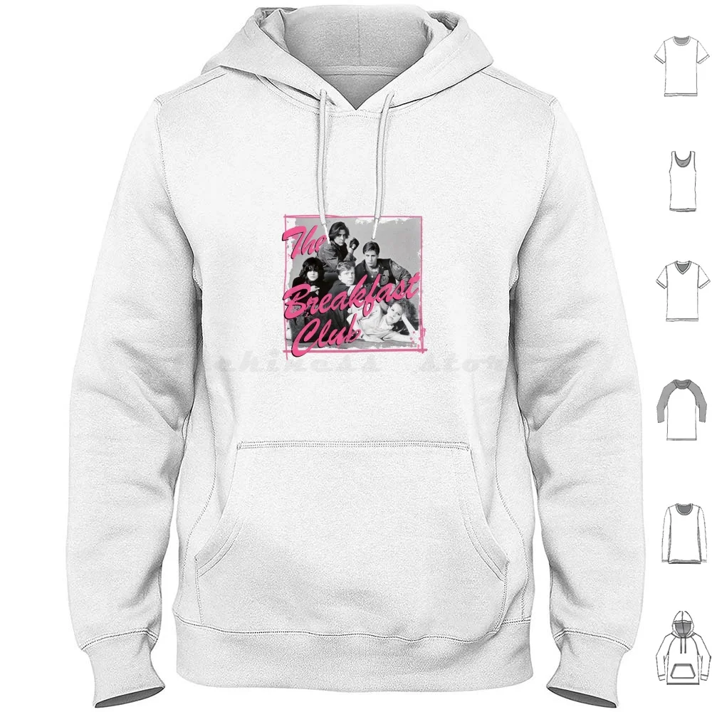 Толстовка с капюшоном для клуба завтрак хлопковая длинным рукавом завтрака 80s