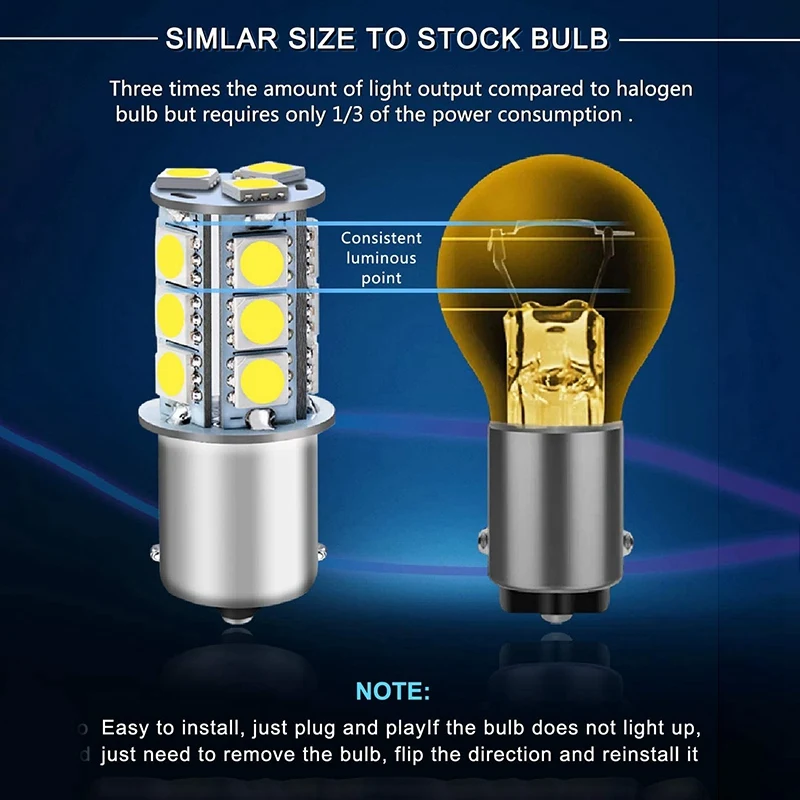 20X Супер белый 6000K 1156 18-SMD Резервный указатель поворота Реверс RV Кемпер Прицеп