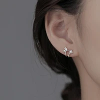 silver color small star bling designer cubic zirconia ear cuff for women fashion glitter jewelry gifts