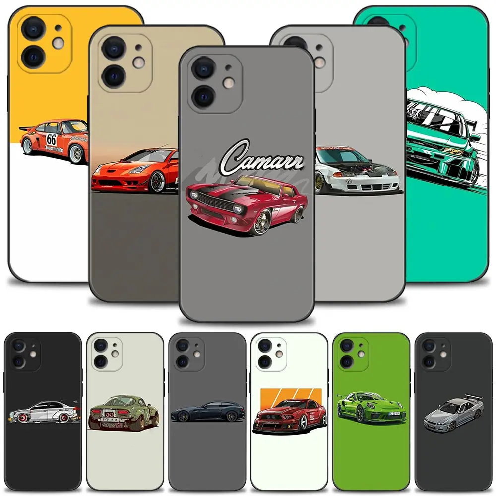 

Tokyo JDM Car Phone Case For Apple iPhone 13 12 11 Pro Max Mini X XR XS Max 6 6S 7 8 Plus 5 5S SE(2020) Cover Silicone Shell