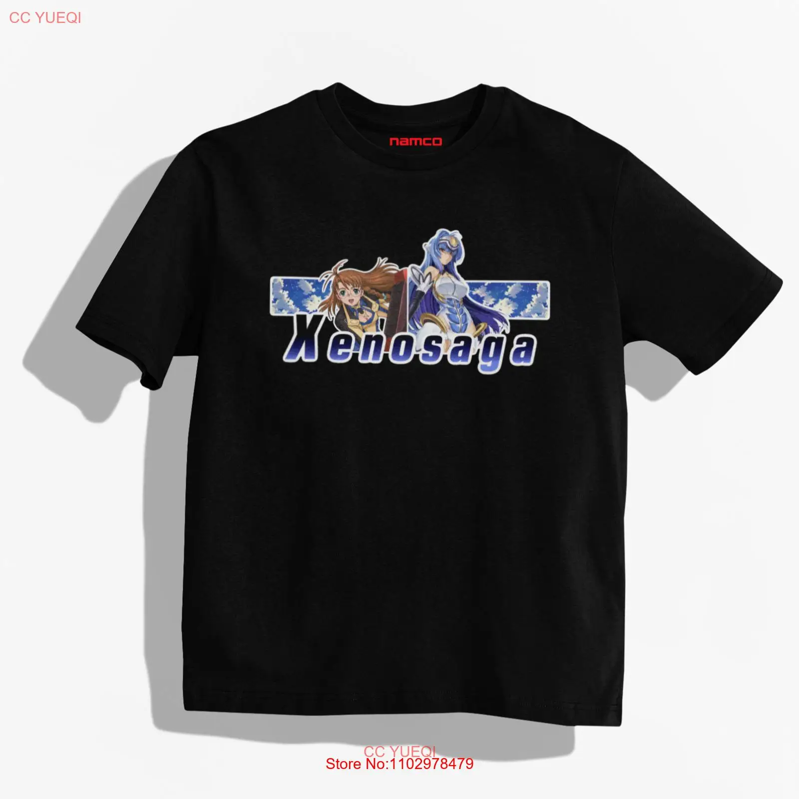 Классическая черная игровая футболка XENOSAGA EP-1 с коротким рукавом в стиле ретро