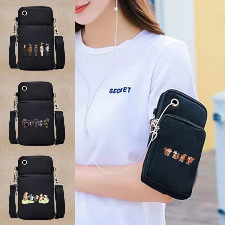

2022 Cartoon Animal Mobile Phone Case Bag Shoulder Bag Universal for IPhone/Huawei Phone New Mini Wristlets Card Package Fashion