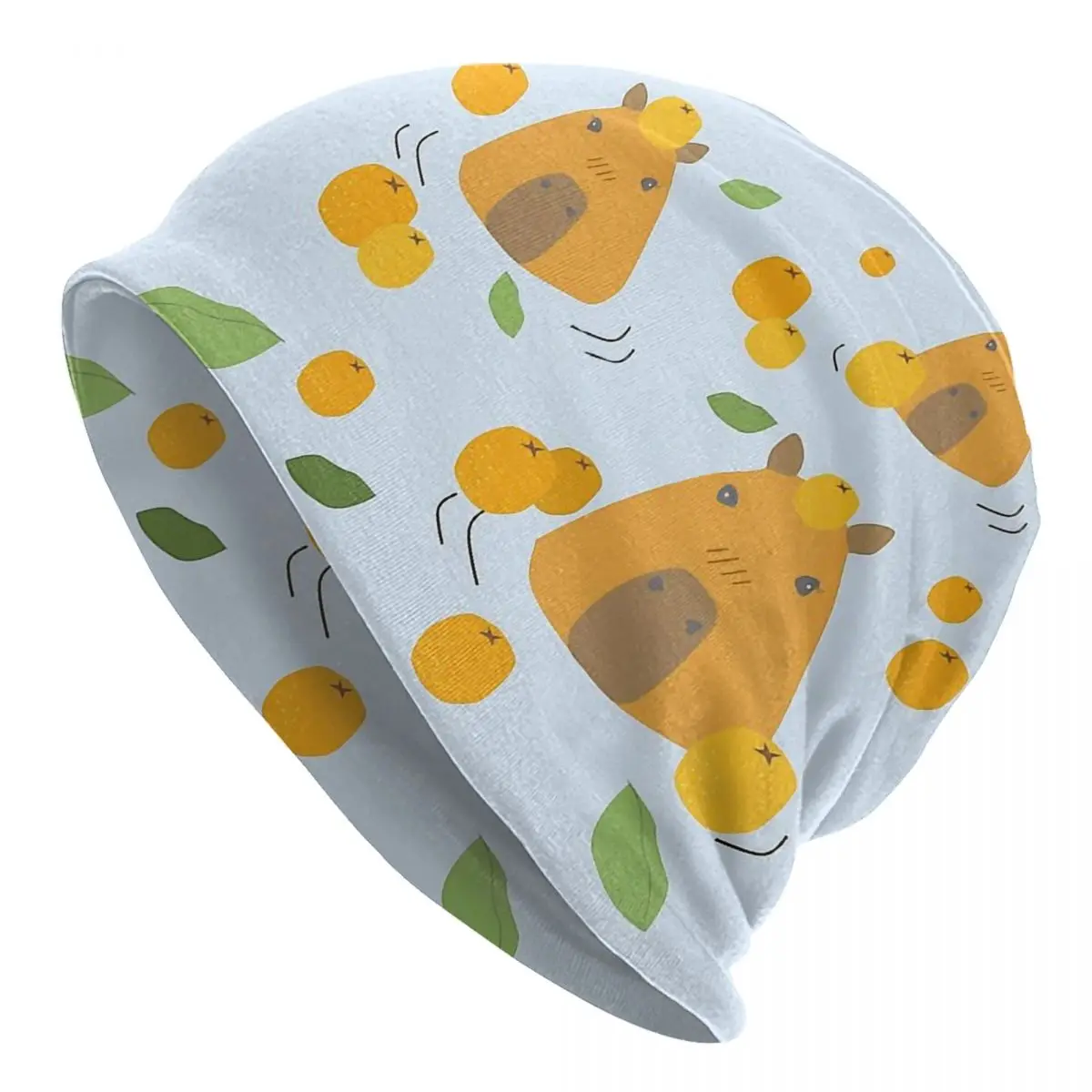 

Hat Capybara Bath Wiht Yuzu Fashion Caps For Men Women Animals Kawaii Cute Skullies Beanies Ski Caps Soft Bonnet Hats
