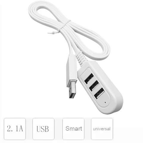 USB-концентратор с удлинителем, 3 USB, 1,2 м кабель, новый стиль, быстрая зарядка