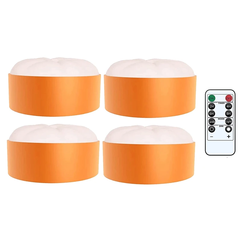 

Halloween LED Pumpkin Lights With Remote Timer Electric Flameless Candle With Flickering Bright Light 4 Pack