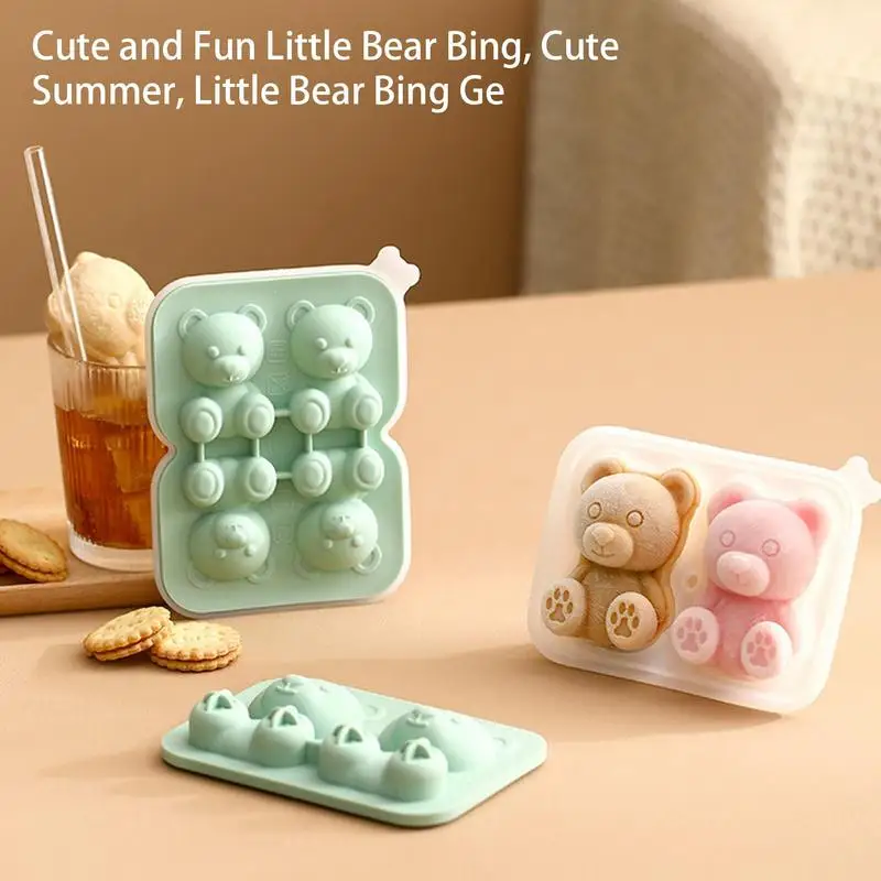 3D форма для льда в виде медведя силиконовая конфет мыла самостоятельного