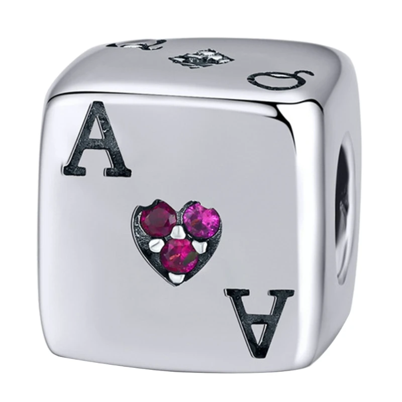

Dice-Square Cube Dice-Metal Beads Charm Silver-925 Lucky Dice-for Bracelet H053