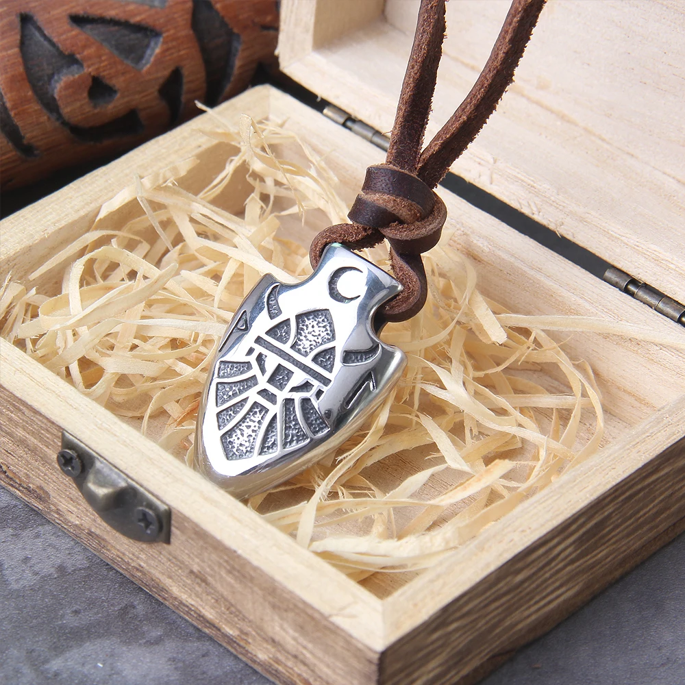 Подарочное ожерелье в скандинавском стиле викингов со стрелками Одина и рунами