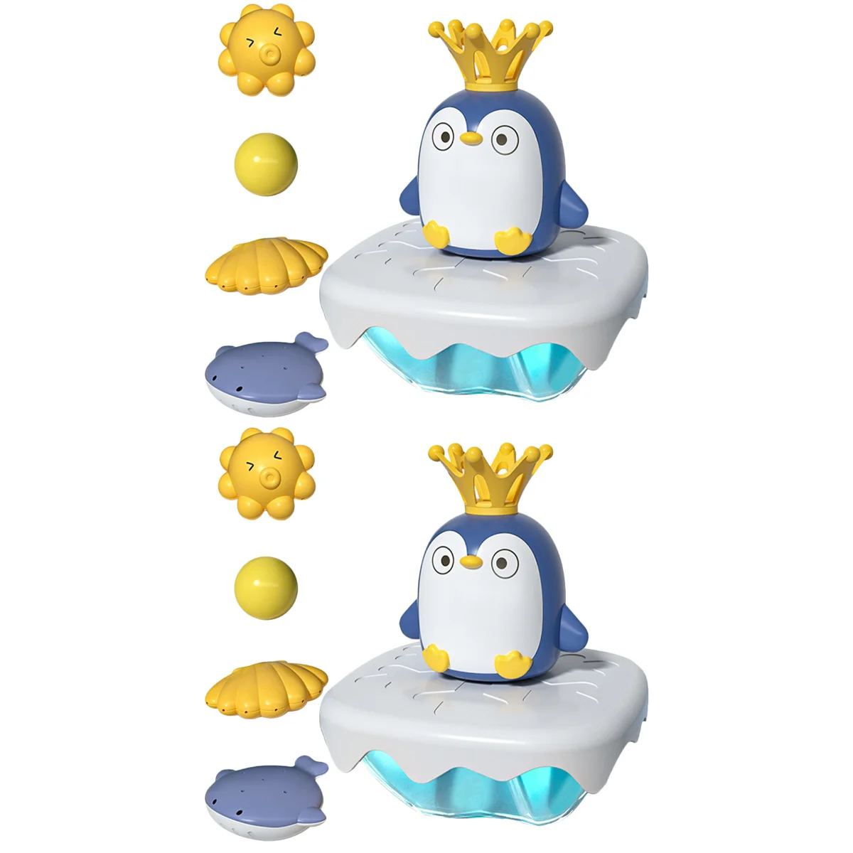 

2 Set Toddler Animal Toys Water Spray Penguin Bath Sprinklers 12X12X12CM Dinosaur Abs Shape Infant