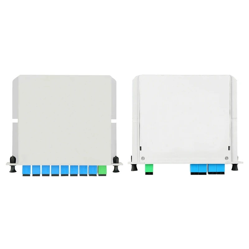 

Hot 2 Pcs Fiber Optic Plc Splitter Insertion Outdoor Electrical Splitter / Lgx / Cassette Type Sc/Apc 1X8 & 1X4