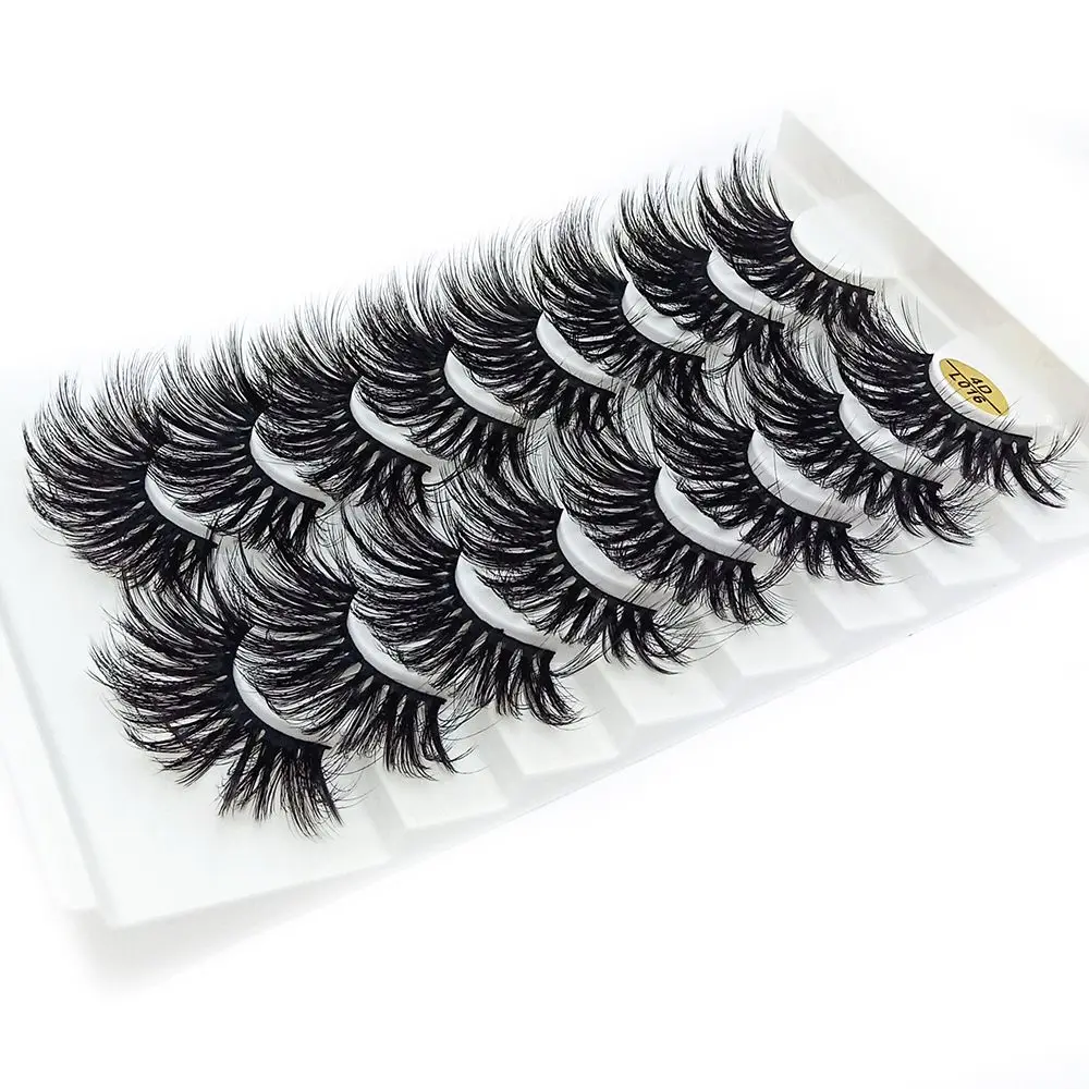 

SKONHED 8 Pairs Beauty Long Full Volume Makeup Tools Handmade 4D Mink Hair False Eyelashes 25mm Lashes Eyelash Extension