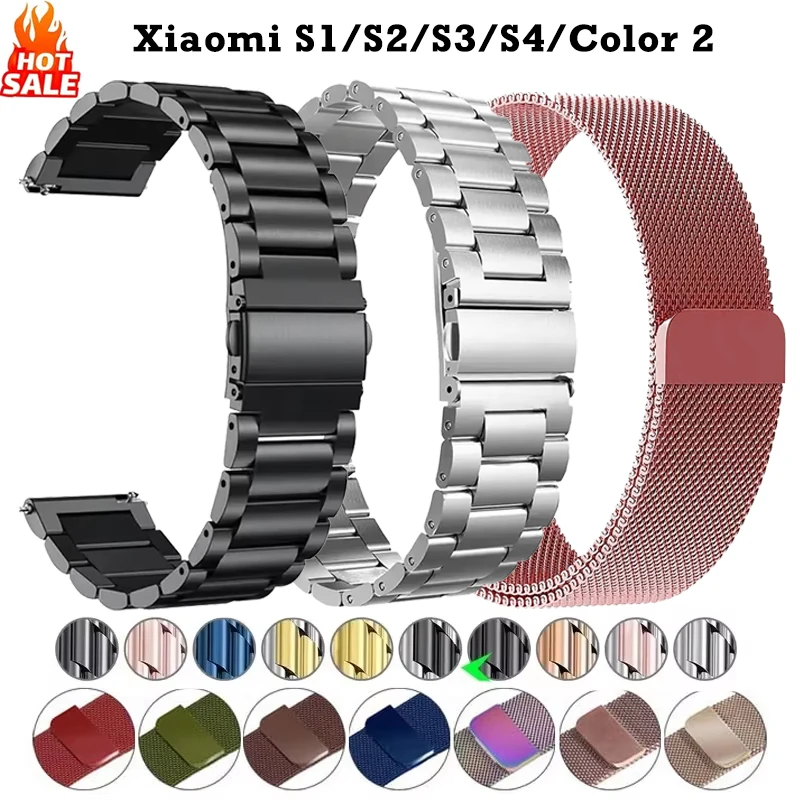 Миланский ремешок для Xiaomi Watch 2 Pro Mi Color из нержавеющей стали S4 S3 S2 S1 22 мм