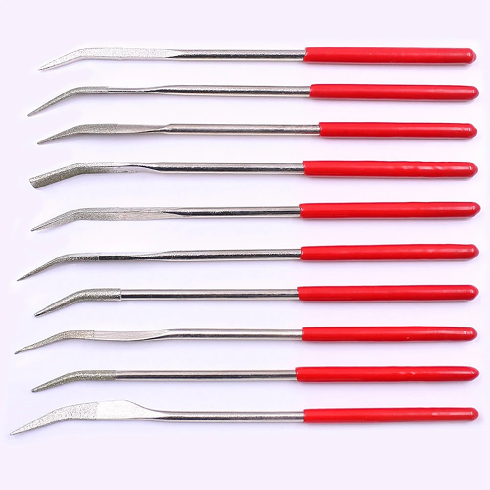 

10Pcs/Set Diamond File Curved Mini Diamond File Set Special Shaped Needle Files 3×140mm For Grinding Polishing Engraving Cutting