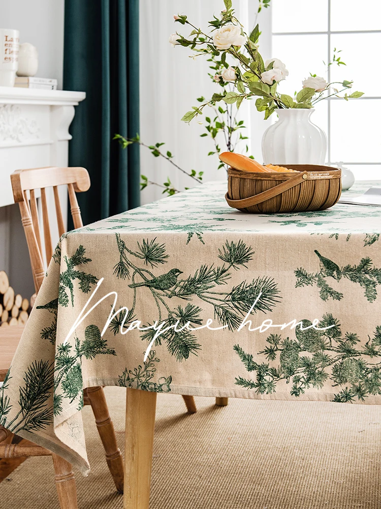 

Table cloth, flower and bird cotton linen table cloth, tea table cover cloth