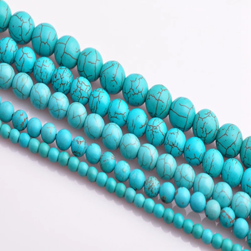 

5~50pcs Round Natural Blue Imitation Turquoise Stone Rock 4mm 6mm 8mm 10mm 12mm 14mm Loose Beads for Jewelry Making DIY Bracelet