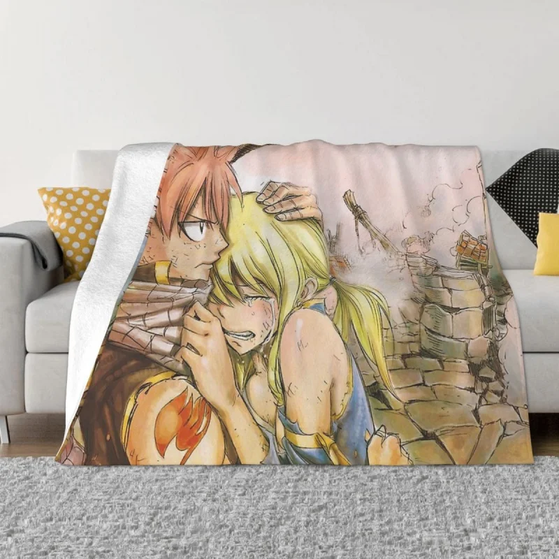 

FairyTailNatsuLucyErzaGrayAnimeBlanketsCoralFleecePlushDecorationBedroomBeddingCouchBedspread