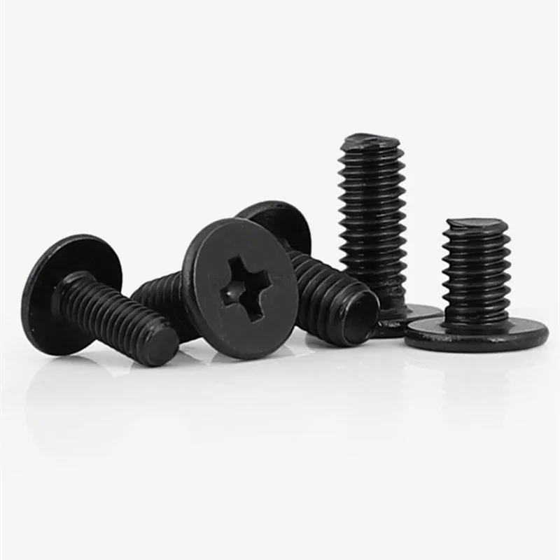 

5/10/20/50pcs CM M1.6 M2 M2.5 M3 M4 M5 M6 Black 304 Stainless Steel Cross Phillips Ultra Thin Flat Wafer Head Screw Bolt Laptop