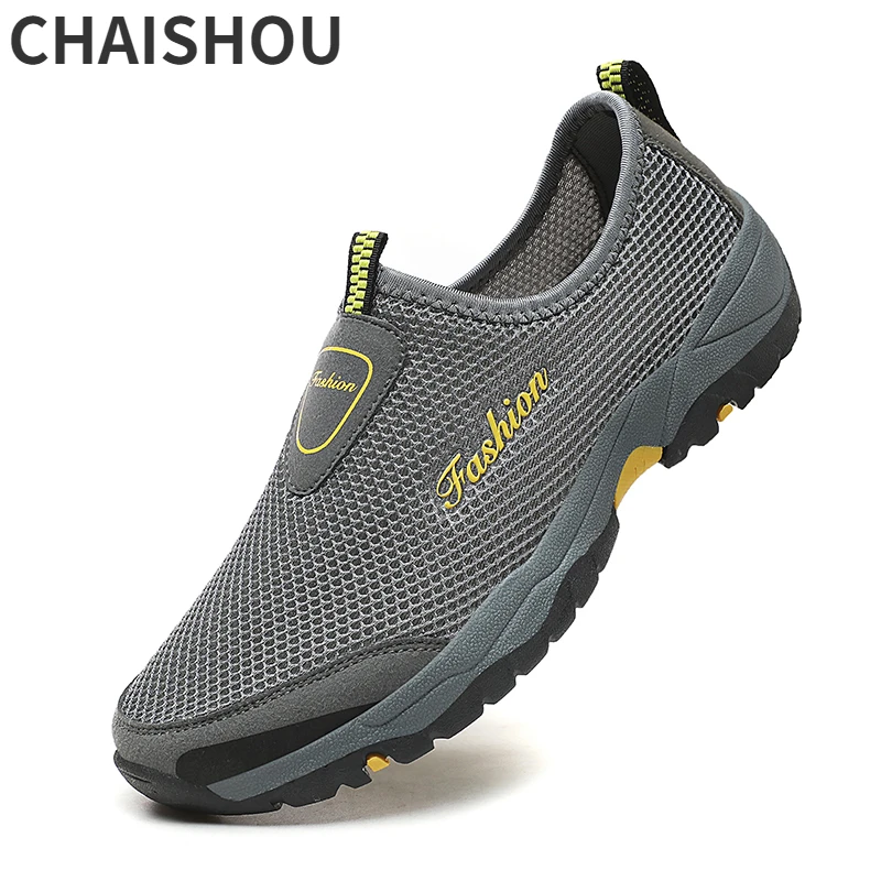 

QZ252 Men Mesh Casual Shoes Summer Outdoor Sneakers Male Loafers Non-slip Climbing Hiking Shoes Breathable Tenis Zapatos Hombre