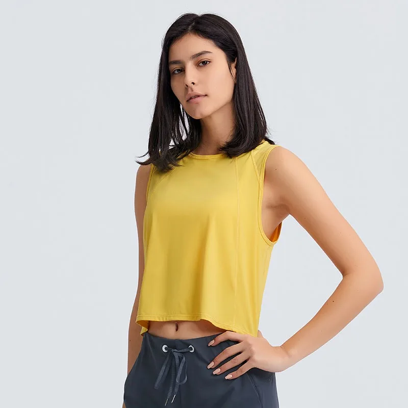 Lulu Buttery Soft Yoga Top For Women Loose Fit Workout Tank Gym Wear Sleeveless Back Hollow Out Sportswear Running Sport Shirts