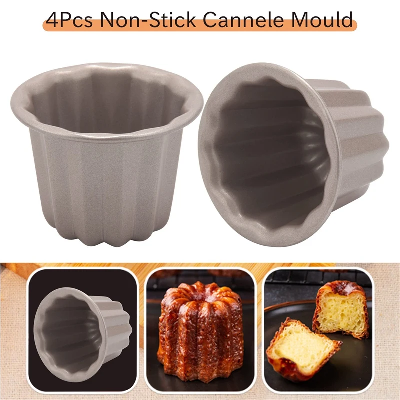 Форма для канеле чашка кексов каннелей 4 шт. антипригарная форма коннелей