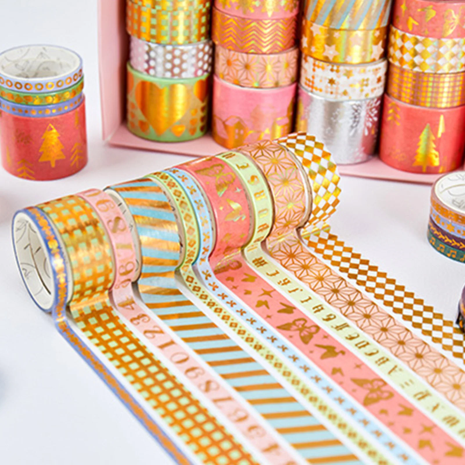 

Solid Color Masking Tape WashiTape Set Adhesive Paper Masking Tape For Art Crafts Scrapbooking DIY Stationery New Year Gift