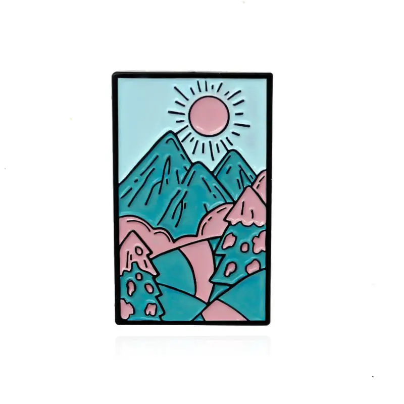 Значки сезона весна лето осень зима модные Мультяшные значки рассвет морская