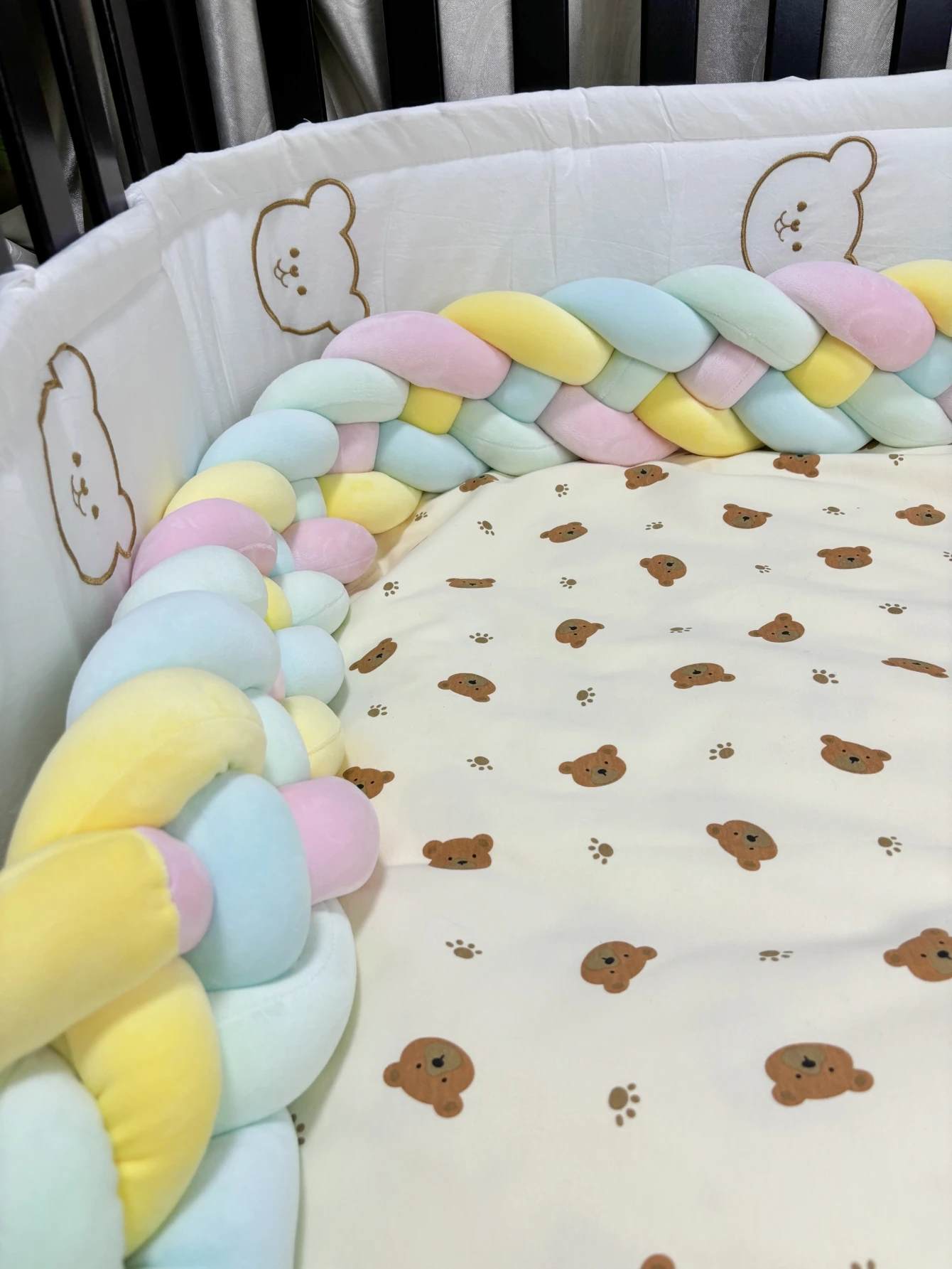 Бампер для детской кроватки 1 м 2 3 защита колыбели завязанная плетеная мягкая