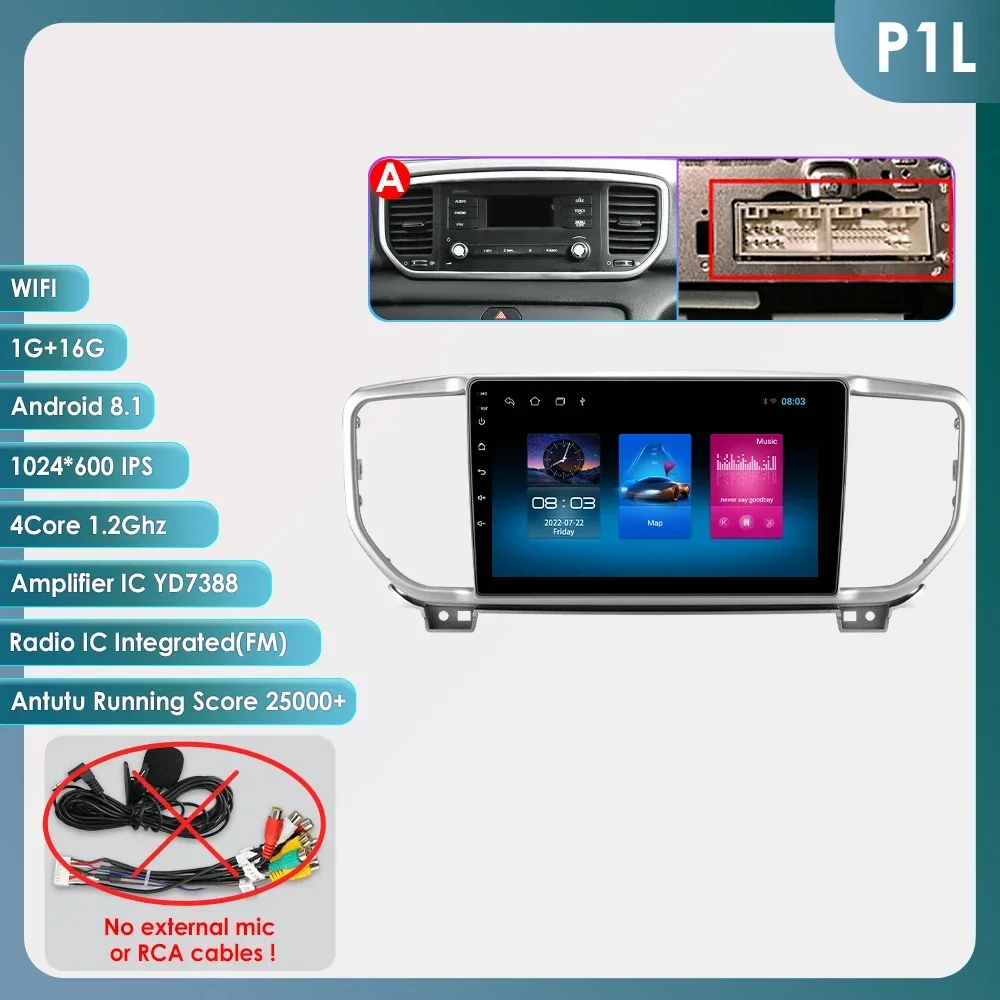 

Автомобильный мультимедийный видеоплеер, авто радио android для Kia Sportage 4 QI KX5 2018 2019 2020 2021, Carplay GPS navi, стерео головное устройство