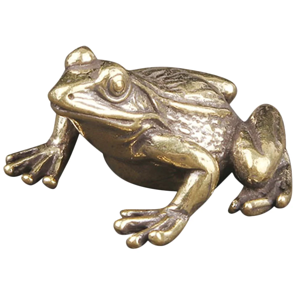 

Frog Figurines Brass Craft Decor Statue Dining Table Centerpieces Decoration Room Frogs Shaped Books
