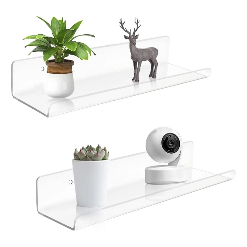 

2 шт. прозрачные полки акриловые U-образные настенные