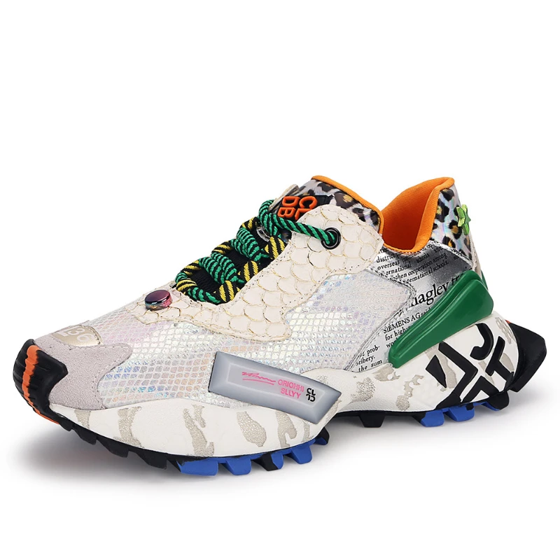 Brand Fashion Platform Women Shoes New Color Matching Student Casual Running  Tide Mesh Breathable Sneakers