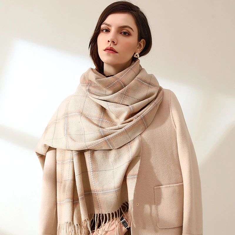 GOPLUS Scarf Women Luxury Korean Style Scarves 2022 Plaid Soft Bufandas Tassel Female Pink Foulard Jersey Pareo Echarpe Shawl |